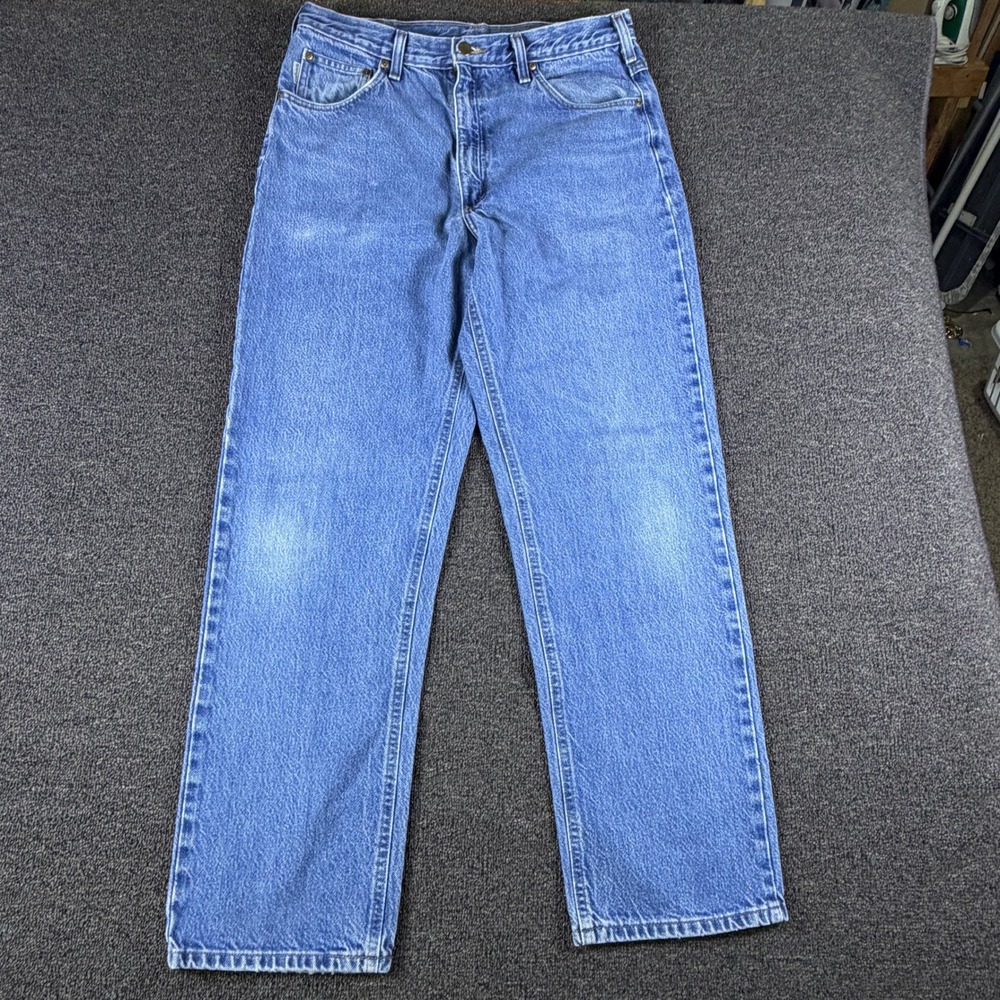 Carhartt Jeans Mens 36x32 (Fits 32x30) B146 DST Relaxed Fit Dark Blue Straight